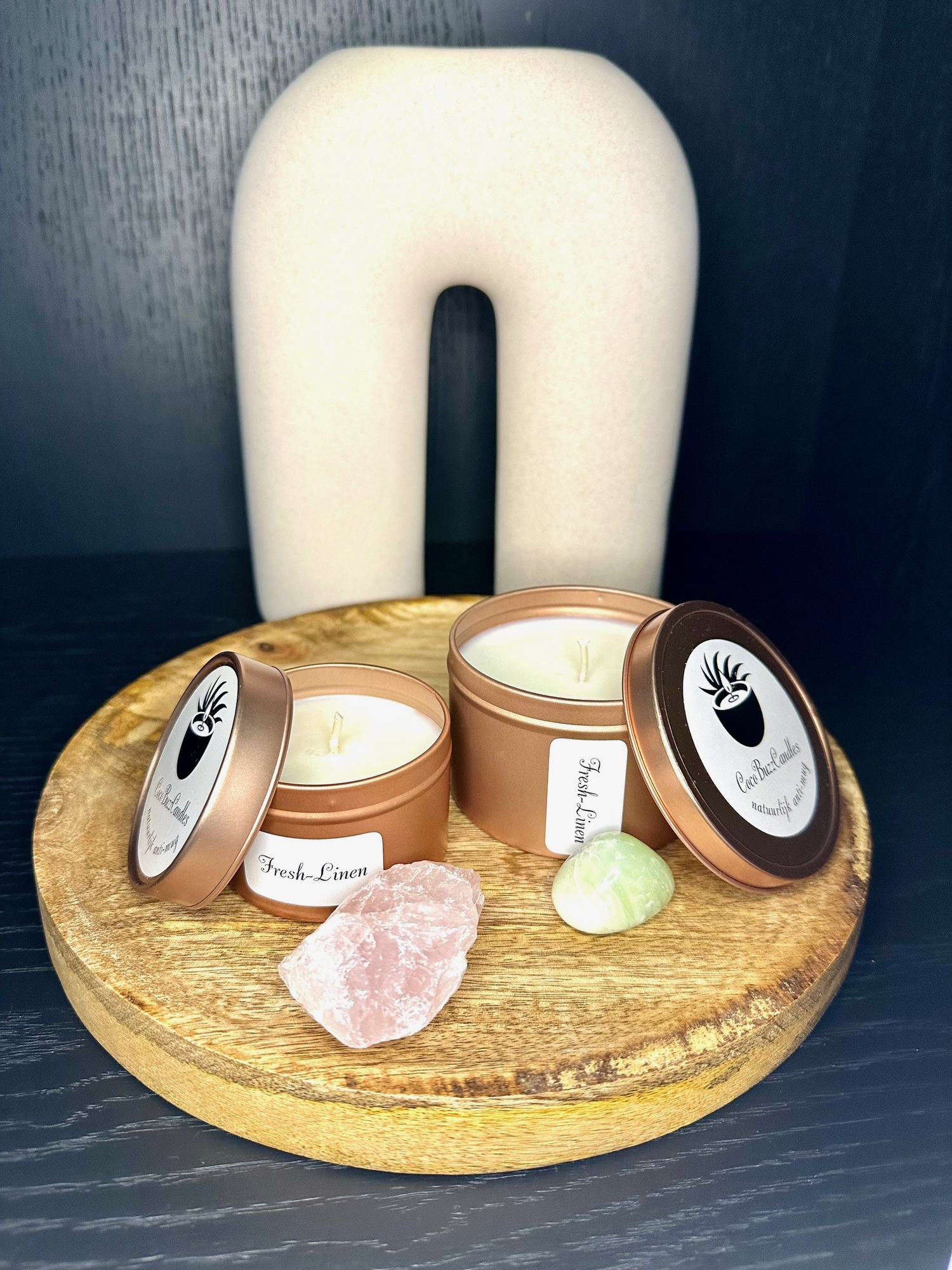 CocoBuzzCandles anti-mug in zwart en rose-goud