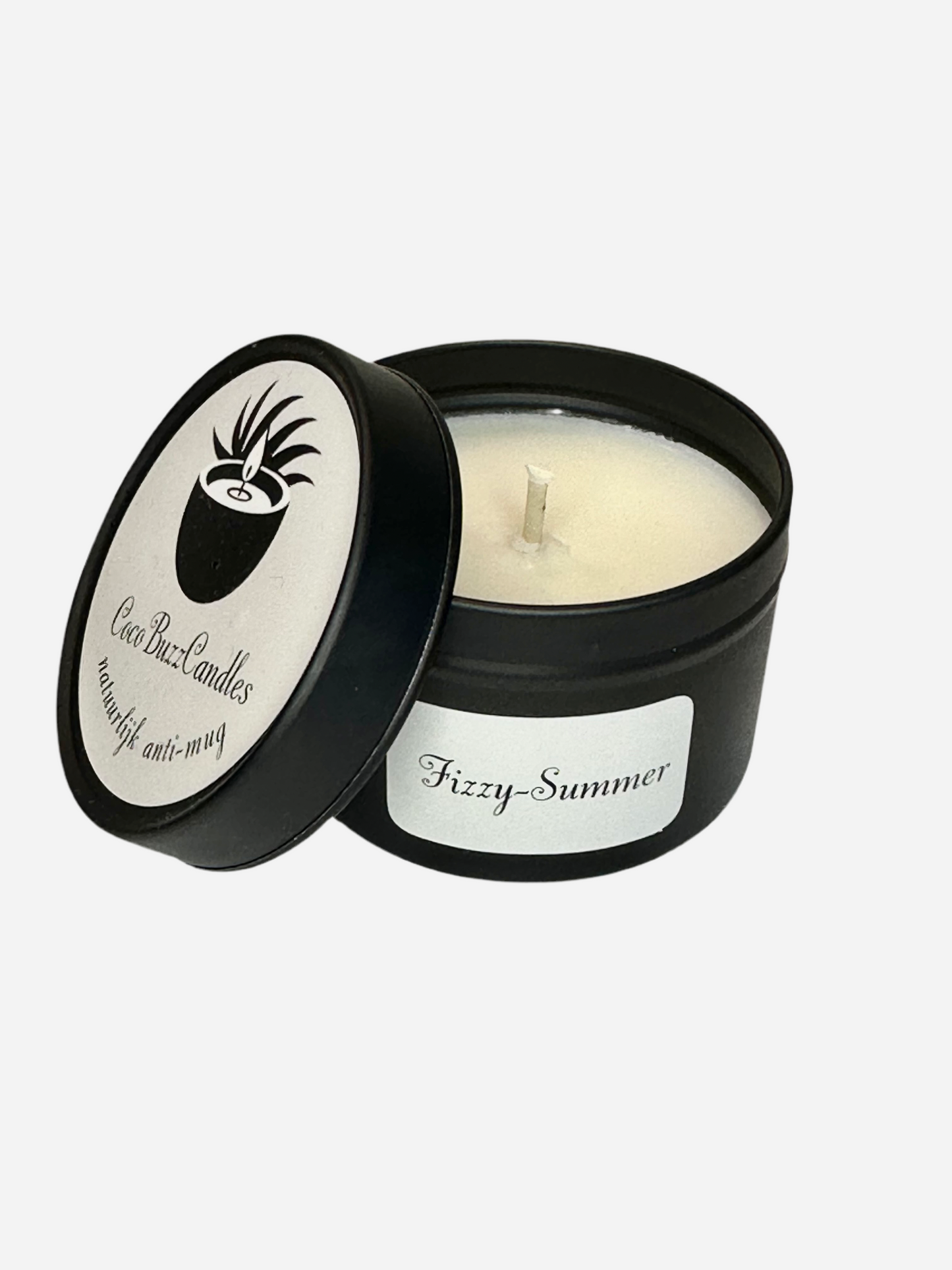 Cocobuzz Anti-Mug Geurkaars in zes heerlijke geuren, gemaakt van natuurlijke kokosolie en raapzaadolie, zonder paraffine, soja, palm, bijenwas of synthetische toevoegingen.